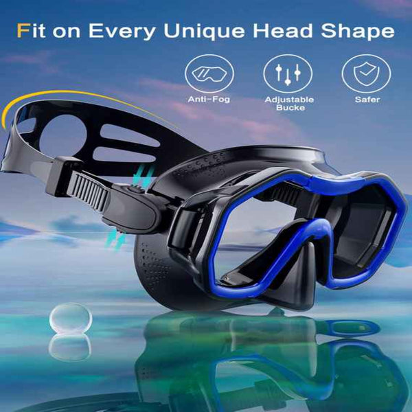 Elosung Black Professional Snorkeling Mask And Dry Top Set Masks