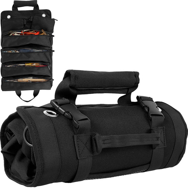 Black Roll Up Tool Organizer With Zippered Pockets Other Tool Storage