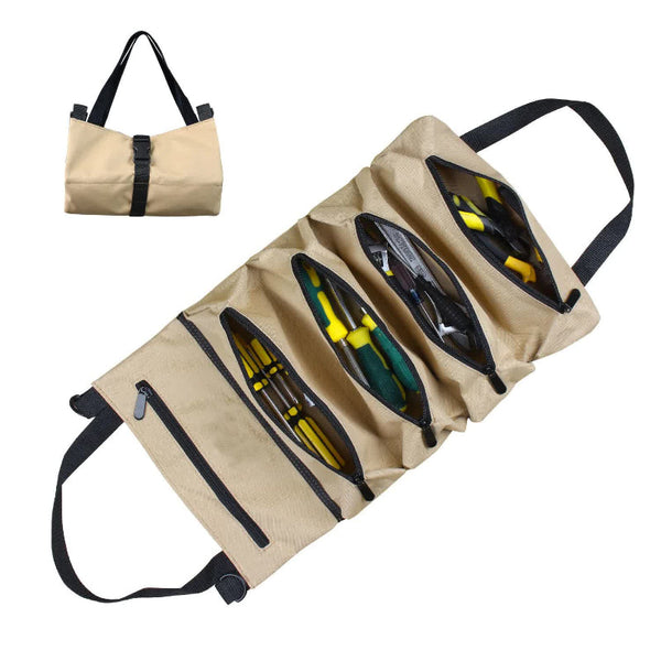 Elosung Khaki 5 Pocket Roll Up Tool Bag Organizer Other Tool Storage