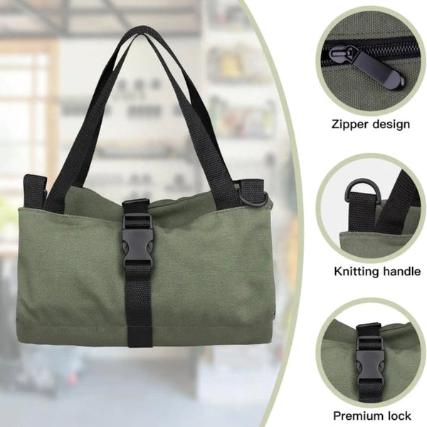 Elosung Khaki 5 Pocket Roll Up Tool Bag Organizer Other Tool Storage