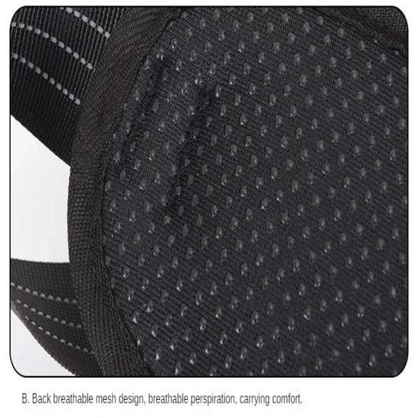 Elosung Black Running Waist Pack With Water Reflective Design And Multiple Storage Pockets For Outdoor Activities Waist Packs & Bags