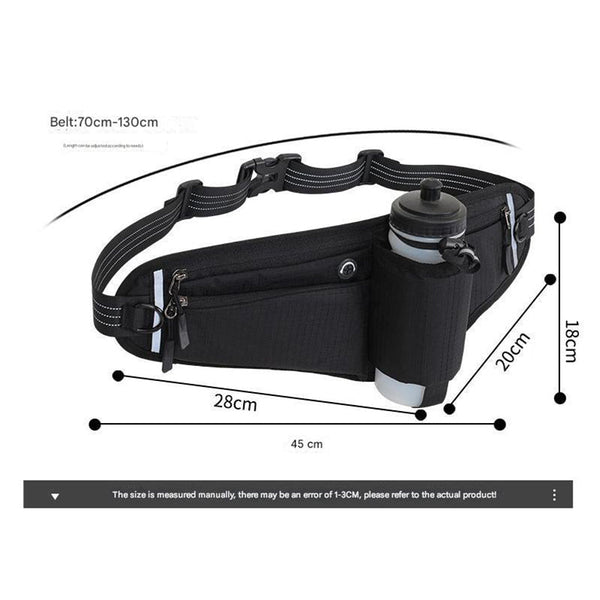 Elosung Dark Blue Running Waist Pack With Water Reflective Design And Multiple Storage Pockets For Outdoor Activities Waist Packs & Bags