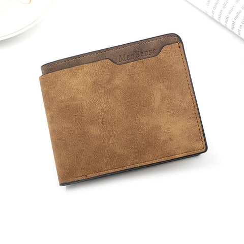 Elosung Light Brown Men's Genuine Leather Bifold Wallet Compact Design With Multiple Card Slots Wallets