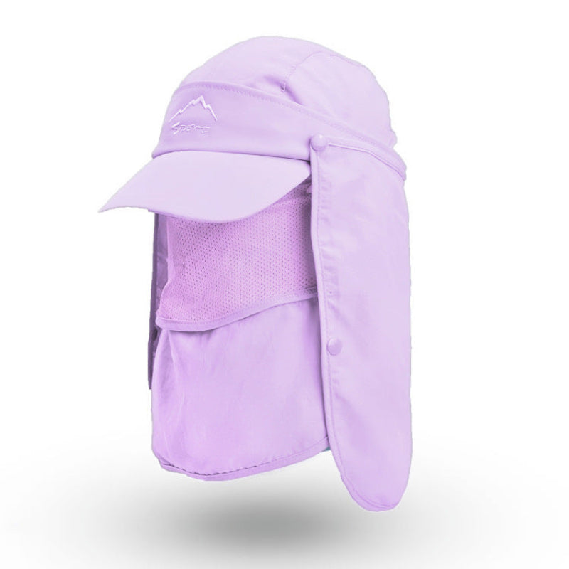 Elosung Purple Uv Protection 4 In 1 Outdoor Sun Hat With Removable Flaps Hats