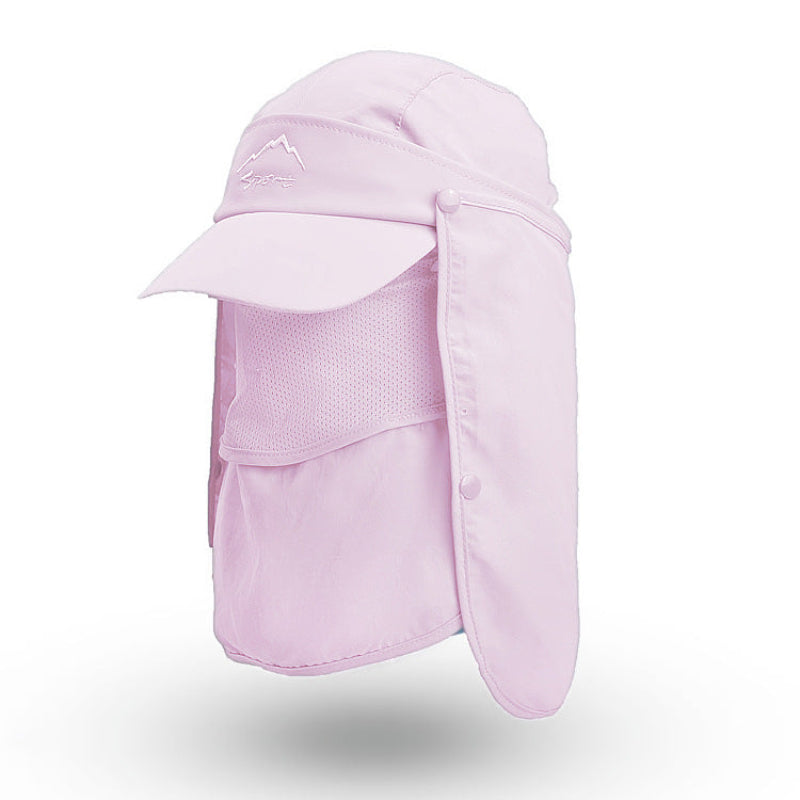 Elosung Pink Uv Protection 4 In 1 Outdoor Sun Hat With Removable Flaps Hats