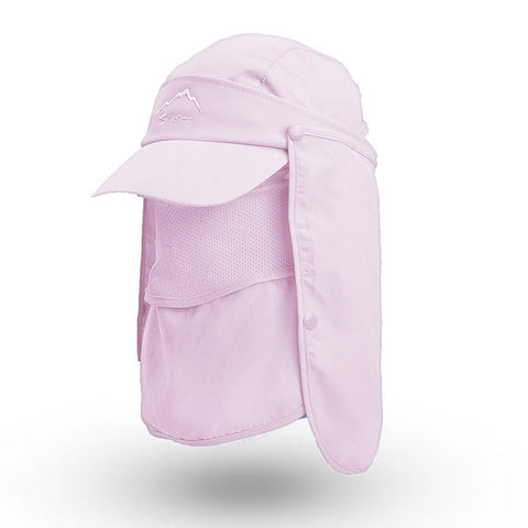 Elosung Pink Uv Protection 4 In 1 Outdoor Sun Hat With Removable Flaps Hats
