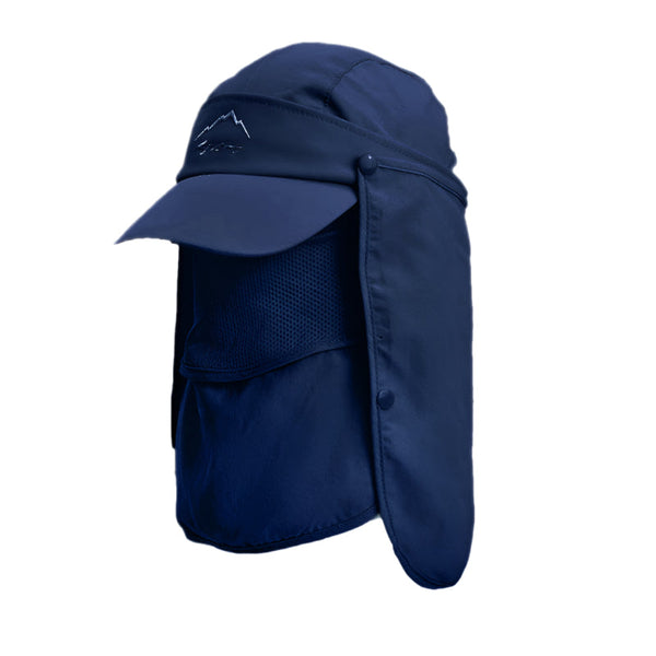 Hats Elosung Navy Blue Uv Protection 4 In 1 Outdoor Sun Hat With Removable Flaps
