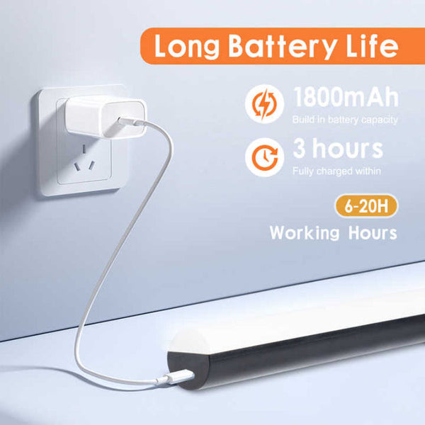 Elosung White Rechargeable Led Desk Light With Rgb And Study Mode Lamps