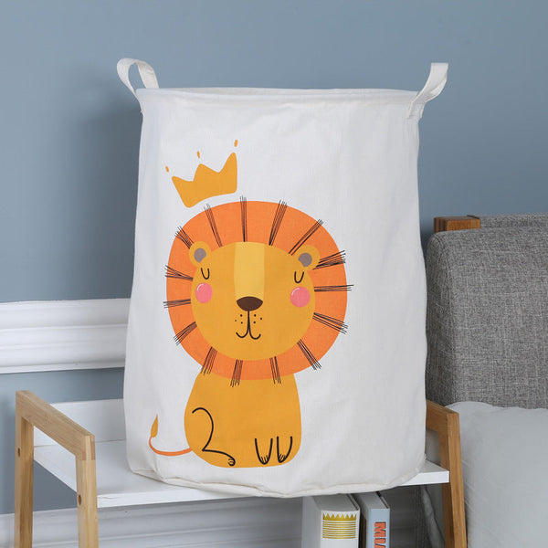 Lion Canvas Laundry Storage Basket With Adorable Animal Designs Laundry Baskets & Hampers
