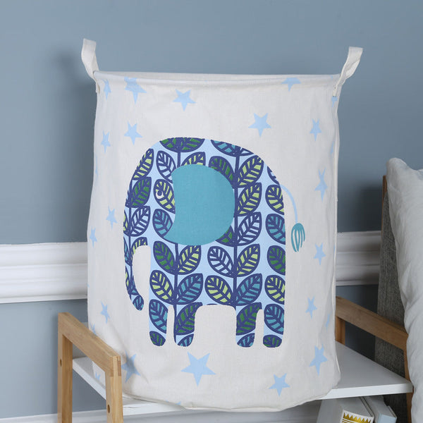 Elosung Elephants Canvas Laundry Storage Basket With Adorable Animal Designs Storage Bins & Baskets