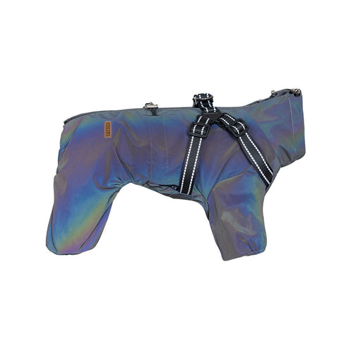 Elosung Laser Waterproof Reflective Dog Raincoat With Harness Design Dog Clothing & Shoes