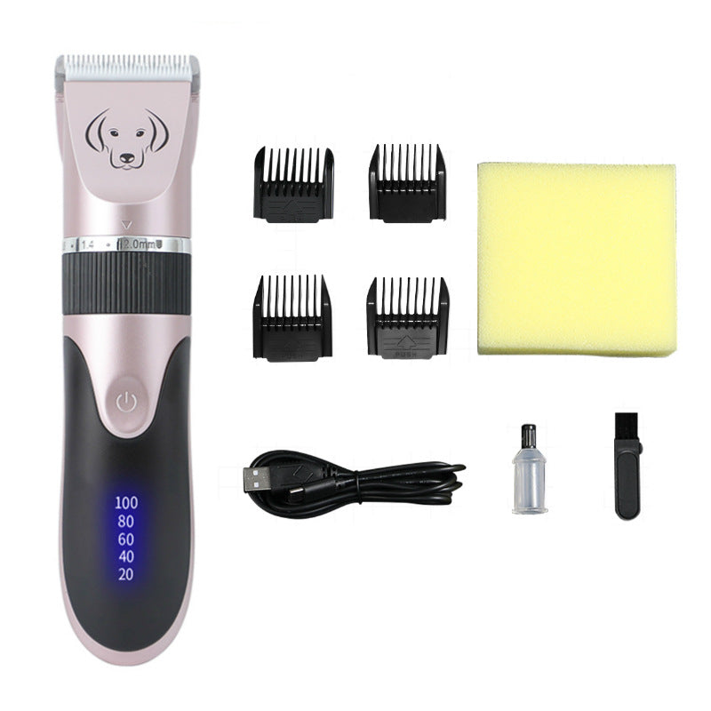 Pink Rechargeable Pet Hair Clipper With Blades Dog Grooming