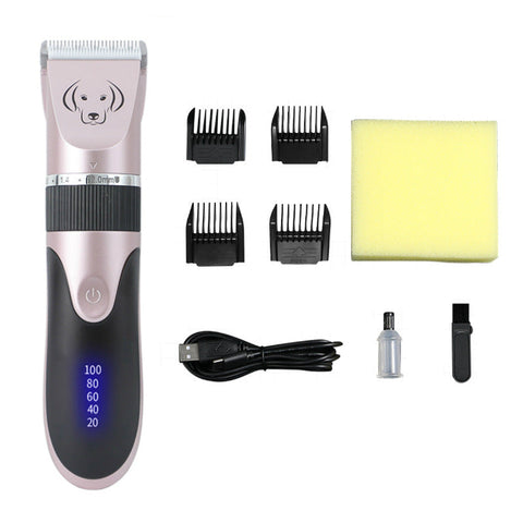 Pink Rechargeable Pet Hair Clipper With Blades Dog Grooming