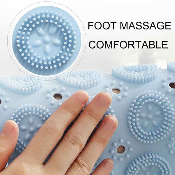 Pink Non Slip Round Shower Foot Scrubber Mat Soft Silicone Massage Pad For Cleaning Bath Brushes & Sponges