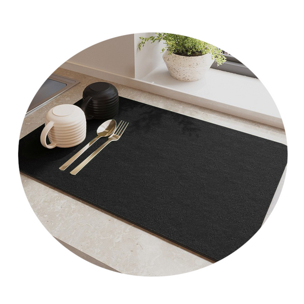 Green Waterproof Quick Dry Kitchen Mat Non Slip Rubber Base Absorbent Technology Fabric 4Mm Thick Kitchen Bench Mats