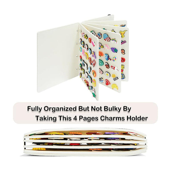 White Felt Storage Book For Shoe Charms And Pin Collectibles Durable Organizer Personal Organisers