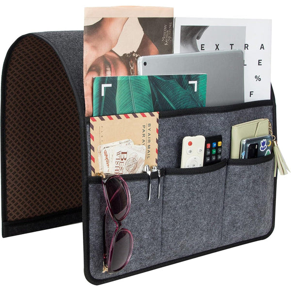 Dark Grey Felt Couch Armrest Organizer Multifunctional Storage Pouch Other Home Organisation