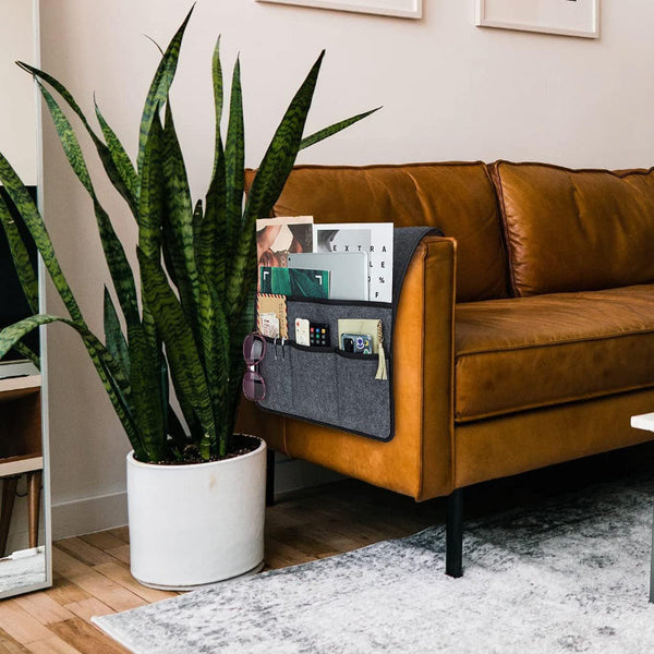 Dark Grey Felt Couch Armrest Organizer Multifunctional Storage Pouch Other Home Organisation