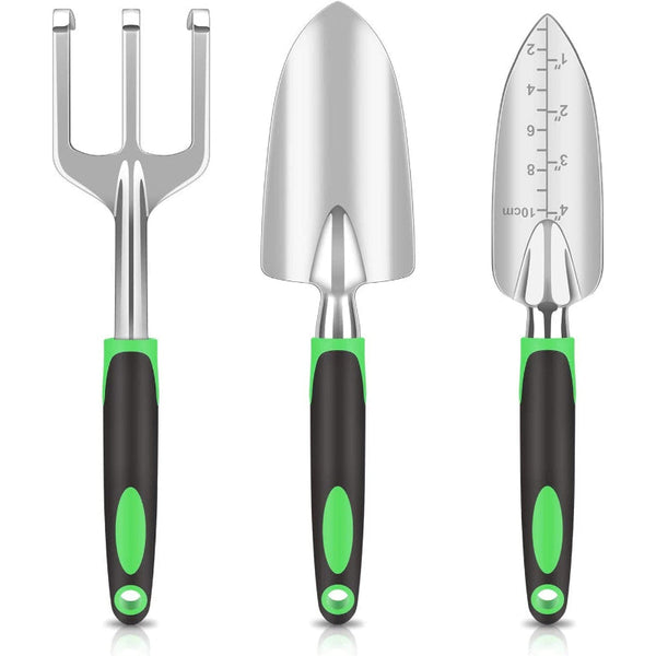 Green 8 Piece Heavy Duty Gardening Tool Set With Ergonomic Handles Storage Bag Garden Tool Sets