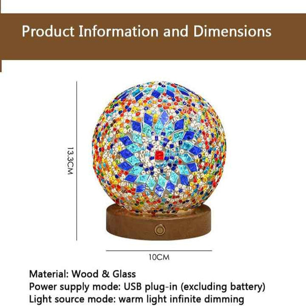 Elosung Pink Diamond Pattern Handmade Mosaic Glass Lamp Vibrant Decorative Table Light Lamps