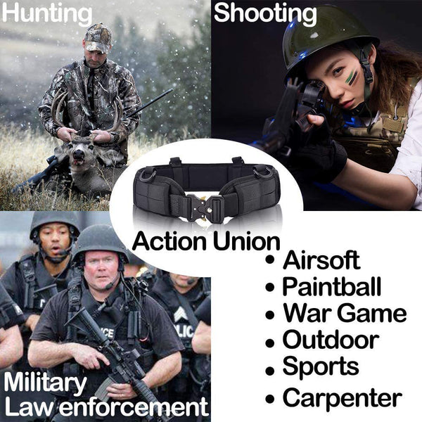 Green Tactical Utility Belt With Straps And Metal Buckle Tool Bags Belts & Pouches