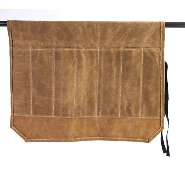 Green Durable Waxed Canvas Knife Roll Bag Portable Chef Tool Organizer Knife Blocks & Storage