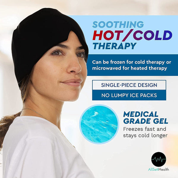 Grey Hot & Cold Therapy Gel Mask Reusable Soothing Facial Head Relief Wrap Cold & Hot Packs & Wraps