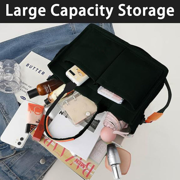 Elosung Pink Stylish Canvas Briefcase Tote Bag With Large Capacity For Women Women's Bags & Handbags