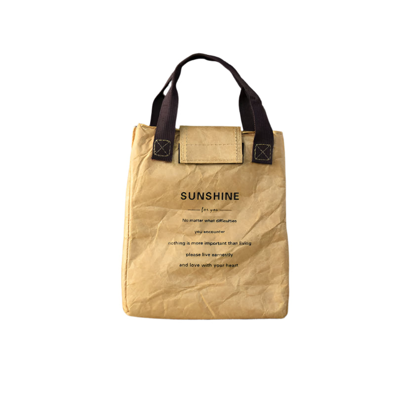 Elosung Beige Eco Friendly Insulated Lunch Bag With Handle Durable And Reusable Lunchboxes