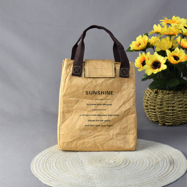 Elosung Beige Eco Friendly Insulated Lunch Bag With Handle Durable And Reusable Lunchboxes