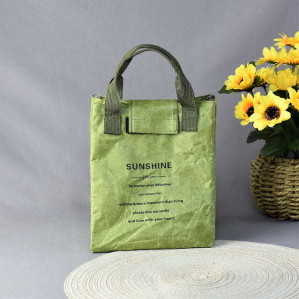 Green Eco Friendly Insulated Lunch Bag With Handle Durable And Reusable Insulated Food Delivery Bags