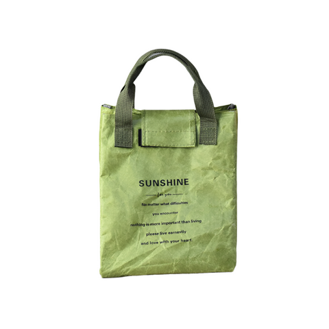 Green Eco Friendly Insulated Lunch Bag With Handle Durable And Reusable Insulated Food Delivery Bags