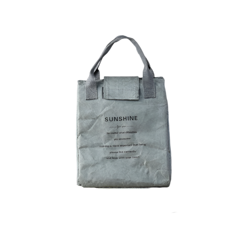 Grey Eco Friendly Insulated Lunch Bag With Handle Durable And Reusable Lunchboxes & Bags