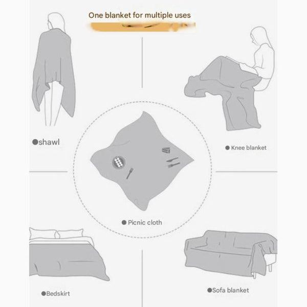 Elosung 1 Sets Of Autumn Maple Leaves Bohemian Style Outdoor Picnic Blanket 130 X 180Cm Decorative Throw Picnic Accessories