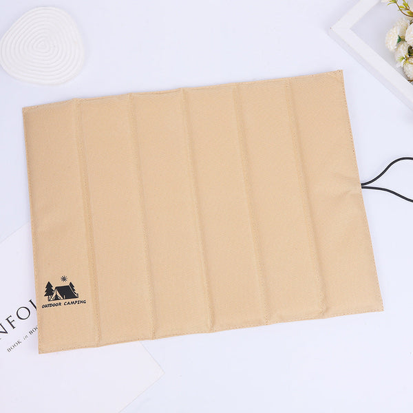 Elosung Beige Portable Outdoor Folding Seat Cushion 42Cm X 32Cm For Camping And Hiking Camping Furniture