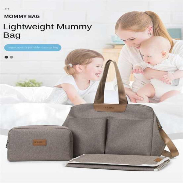 Elosung Dark Grey Multi Functional Little One Diaper Bag With Changing Mat Travel & Stroller Friendly Design Nappy Bags