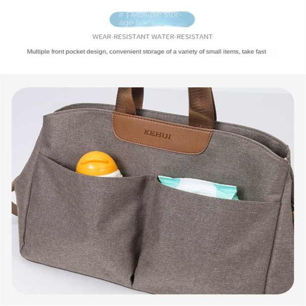 Elosung Dark Grey Multi Functional Little One Diaper Bag With Changing Mat Travel & Stroller Friendly Design Nappy Bags