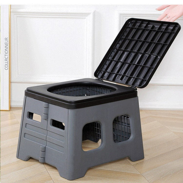 Green Folding Outdoor Toilet With Lid Heavy Duty 150Kg Capacity Portable Toilets & Accessories