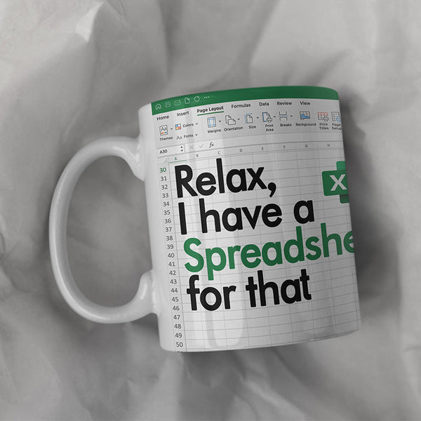 Funny Excel Spreadsheet Mug Perfect For Office & Enthusiasts Mugs