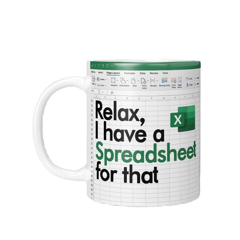 Funny Excel Spreadsheet Mug Perfect For Office & Enthusiasts Mugs
