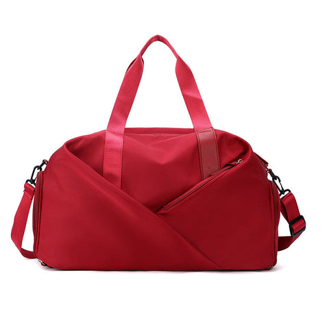 Elosung Red Stylish Gym Travel Bag With Shoe Compartment Lightweight And Durable Design Gym Bags