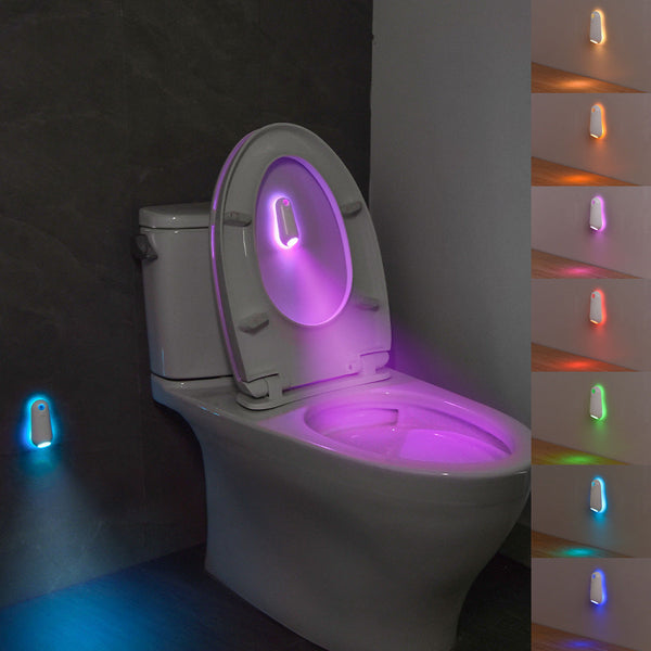 Led Motion Sensor Toilet Night Light 8 Color Glow With Modern Design Night Lights