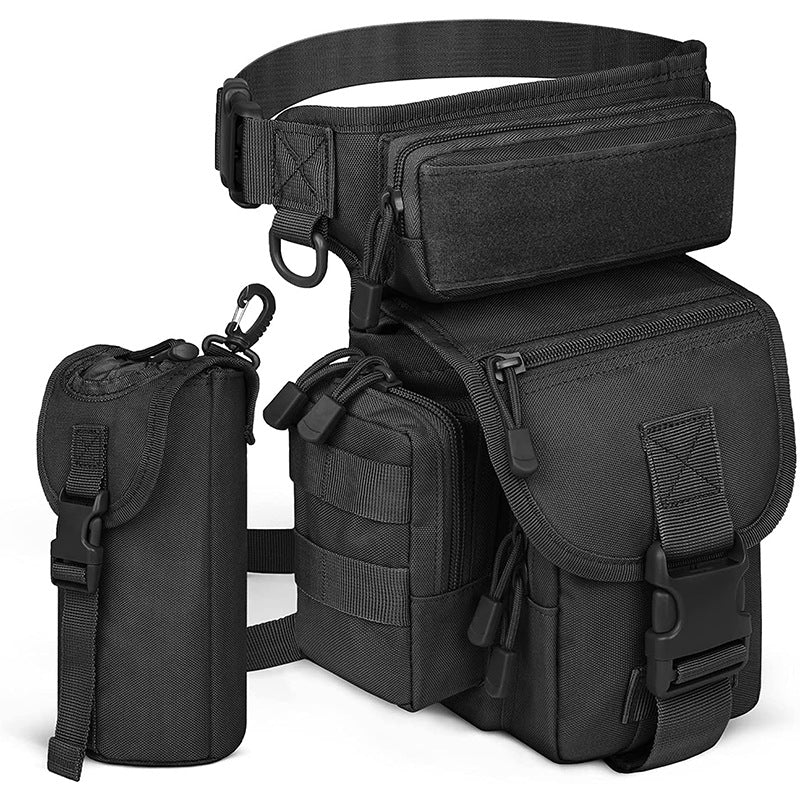 Black Outdoor Tactical Military Leg Bag Durable Multi Pocket Utility Waist Pack Waist Packs & Bags