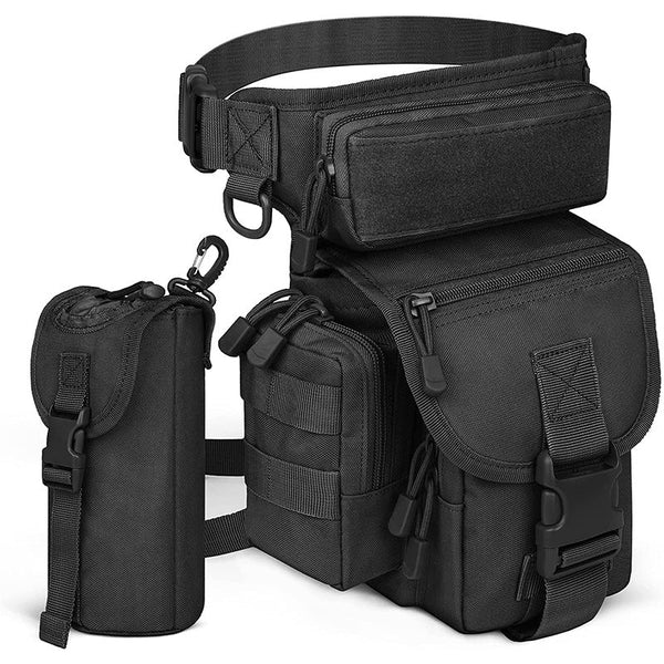 Black Outdoor Tactical Military Leg Bag Durable Multi Pocket Utility Waist Pack Waist Packs & Bags