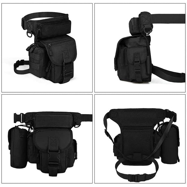 Black Outdoor Tactical Military Leg Bag Durable Multi Pocket Utility Waist Pack Waist Packs & Bags
