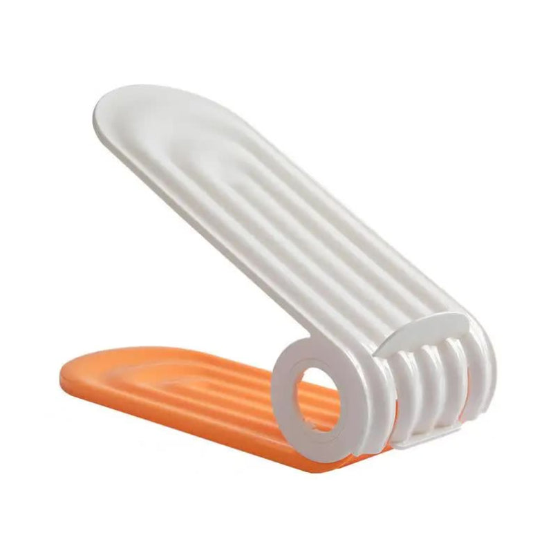 Elosung 2 Pcs Orange Shoe Slot Organizer Space Saving Storage Solution For Closet And Shelf Shoe Organisers