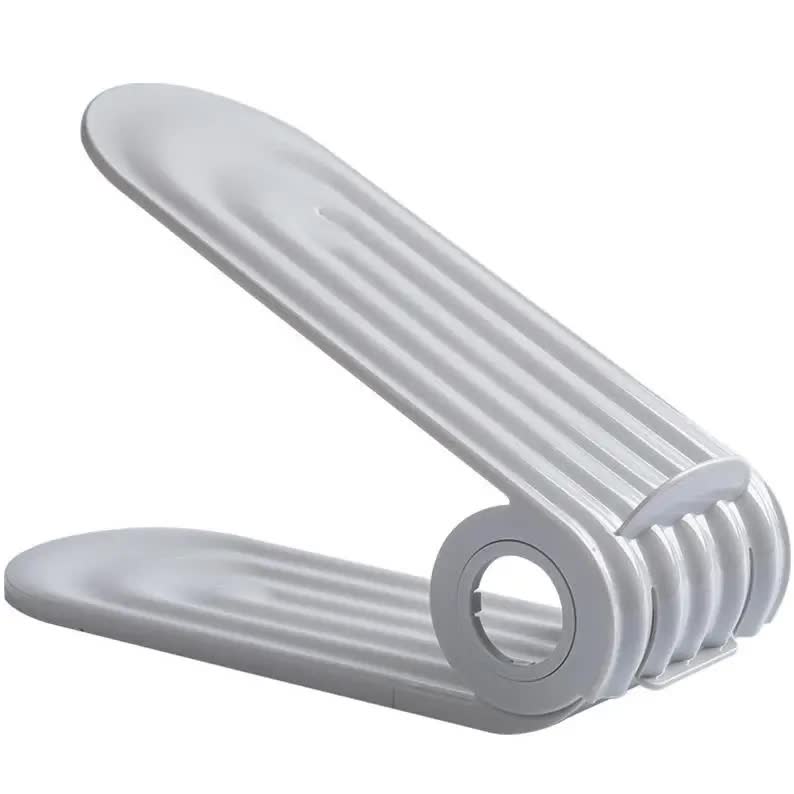 Elosung 2 Pcs Grey Shoe Slot Organizer Space Saving Storage Solution For Closet And Shelf Shoe Organisers