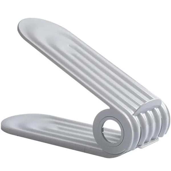 Elosung 2 Pcs Grey Shoe Slot Organizer Space Saving Storage Solution For Closet And Shelf Shoe Organisers