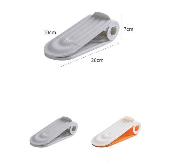 Elosung 2 Pcs Grey Shoe Slot Organizer Space Saving Storage Solution For Closet And Shelf Shoe Organisers