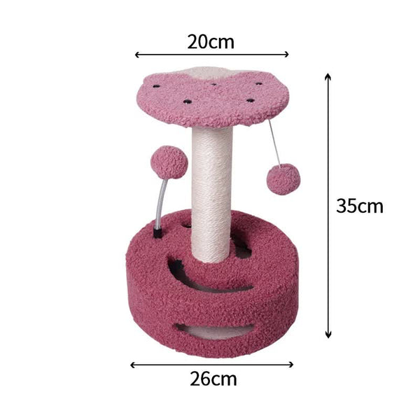 Elosung Strawberries Interactive Cat Scratching Post With Playful Ball Toys Flower Design 35Cm Height 26Cm Base Furniture & Scratchers